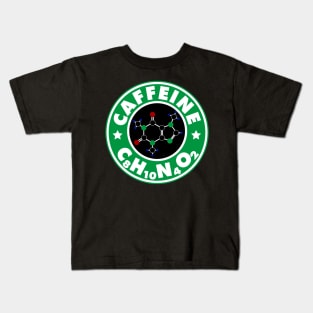 Caffeine Molecule Coffee C8H10N4O2 Kids T-Shirt